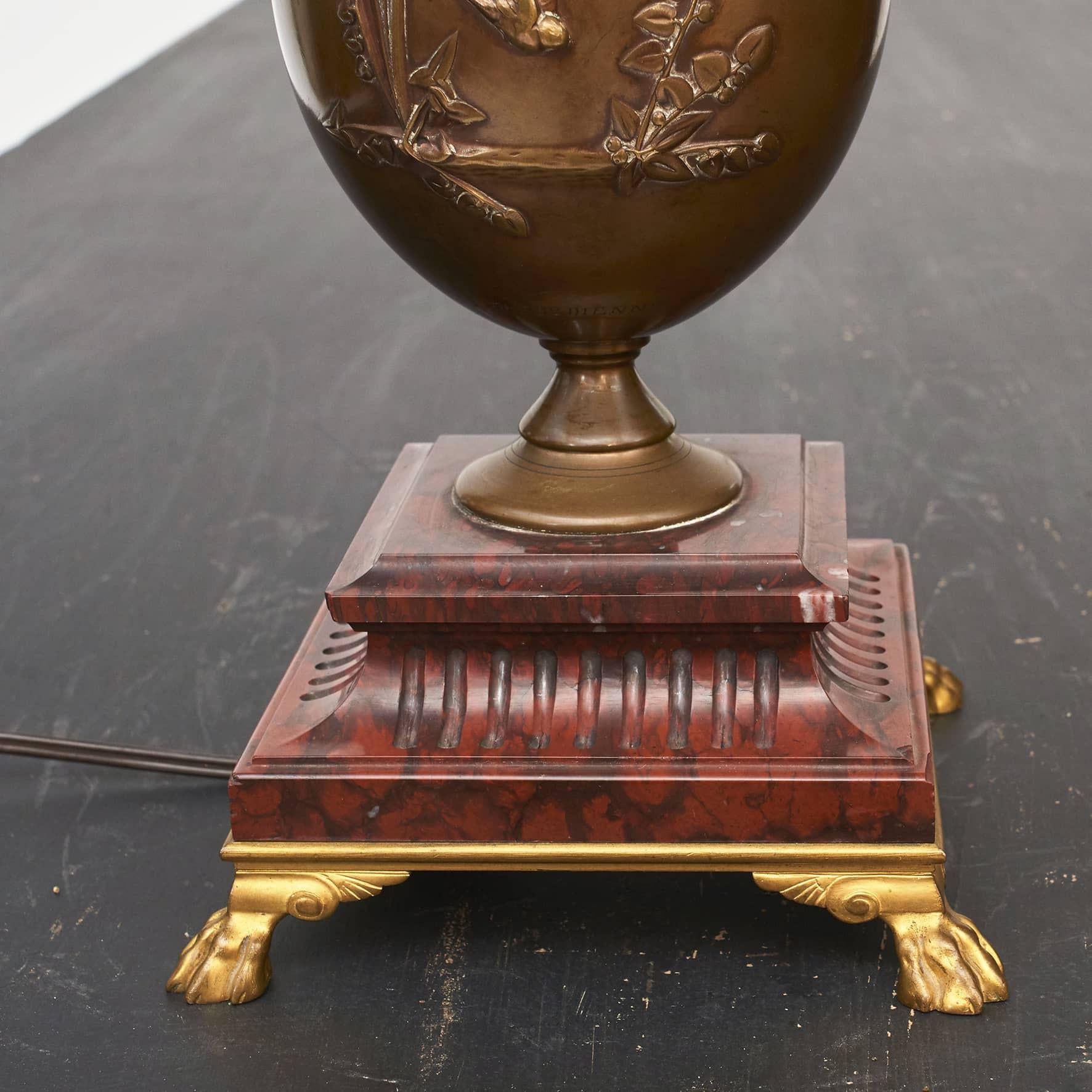Lampe vase en bronze Napoléon III par Cahieux & Barbedienne en vente 3