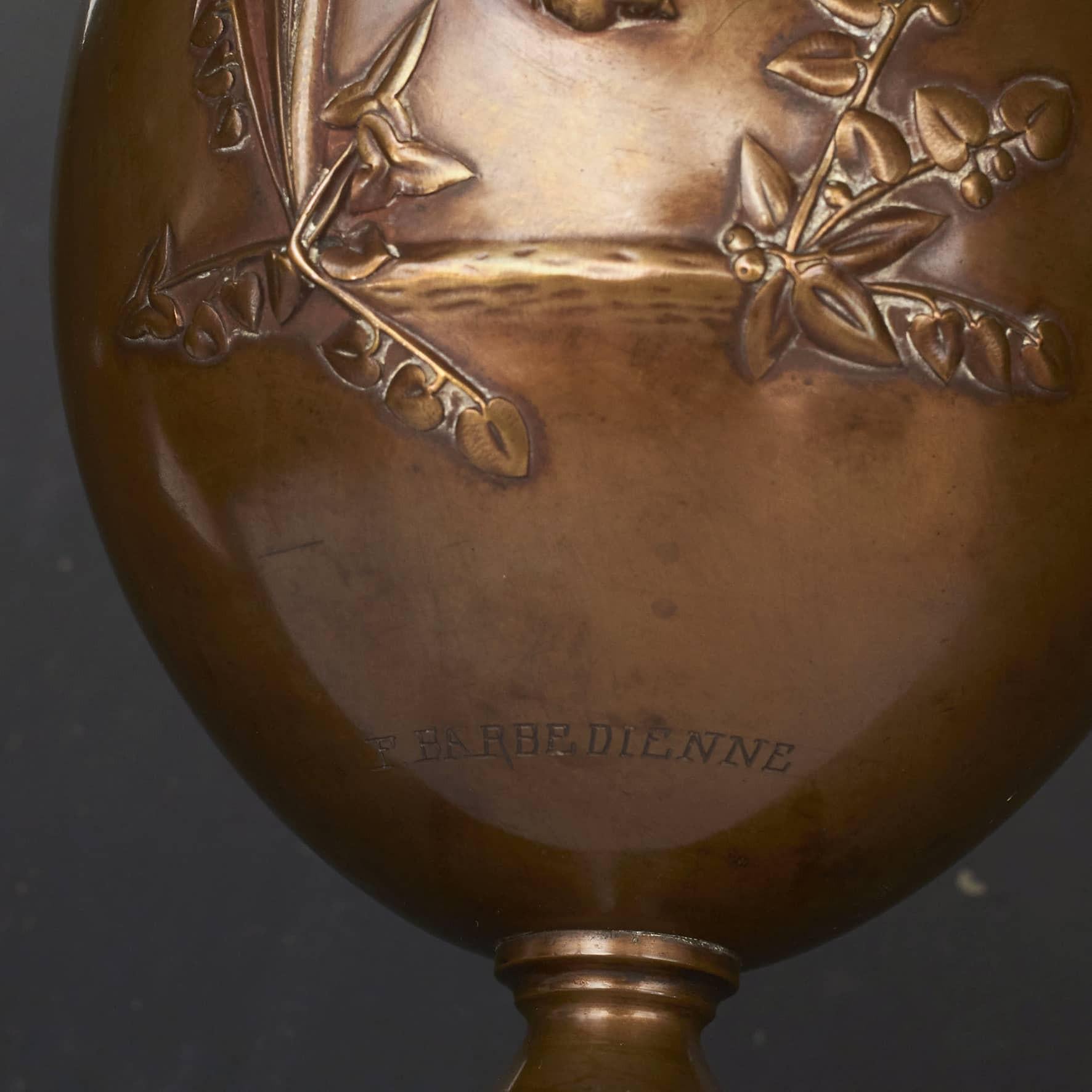 Lampe vase en bronze Napoléon III par Cahieux & Barbedienne Bon état - En vente à Kastrup, DK