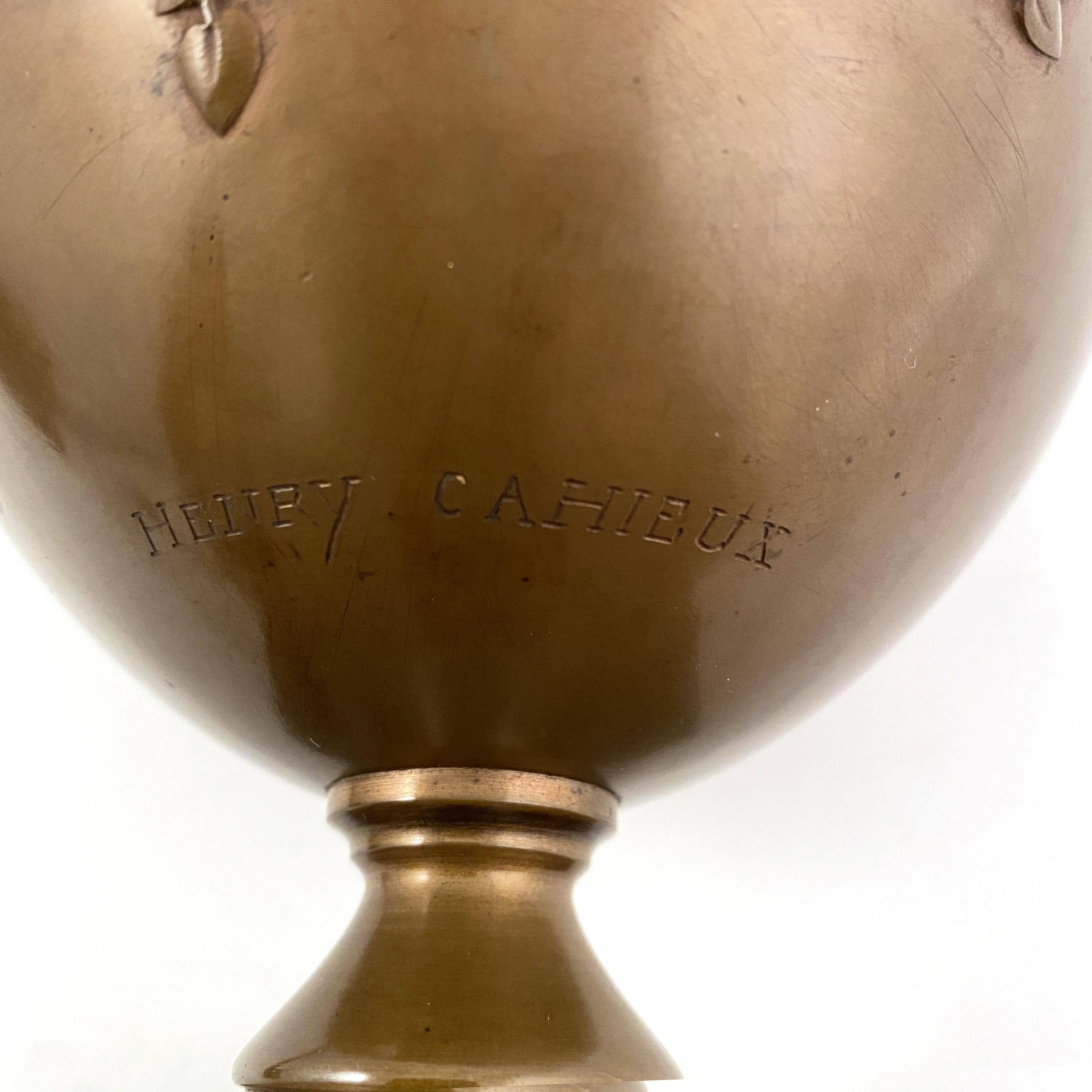 Bronze Lampe vase en bronze Napoléon III par Cahieux & Barbedienne en vente