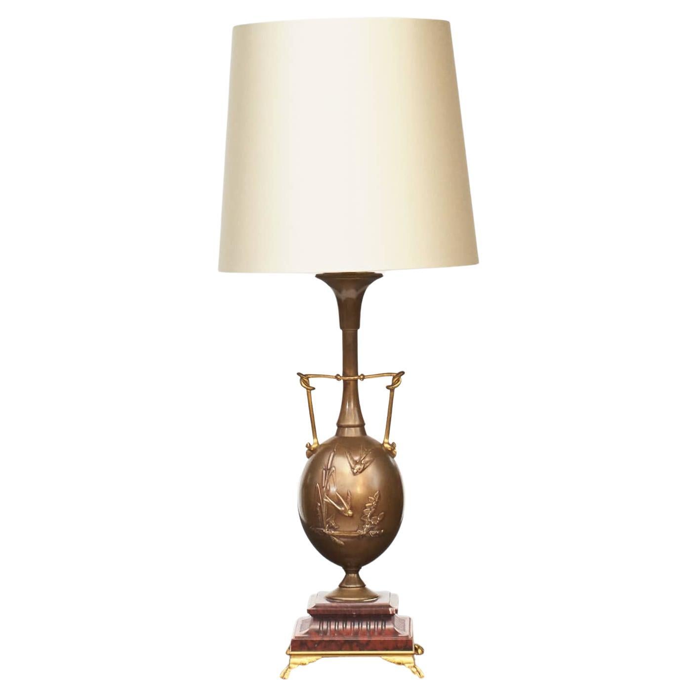 Napoleon III Bronze Vase Lamp by Cahieux & Barbedienne