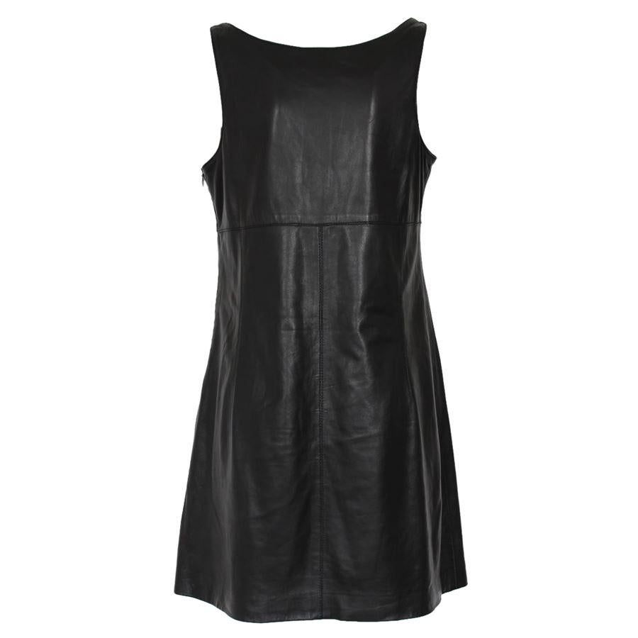 Supersoft leather nappa Black color Sleeveless Total lenght from shoulder cm 80 (31.5 inches) Original price euro 1100
