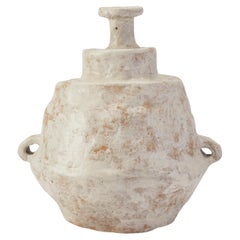 Contemporary Hand-sculpted Off-White Glazed Ceramic Pot by Willem Van Hooff