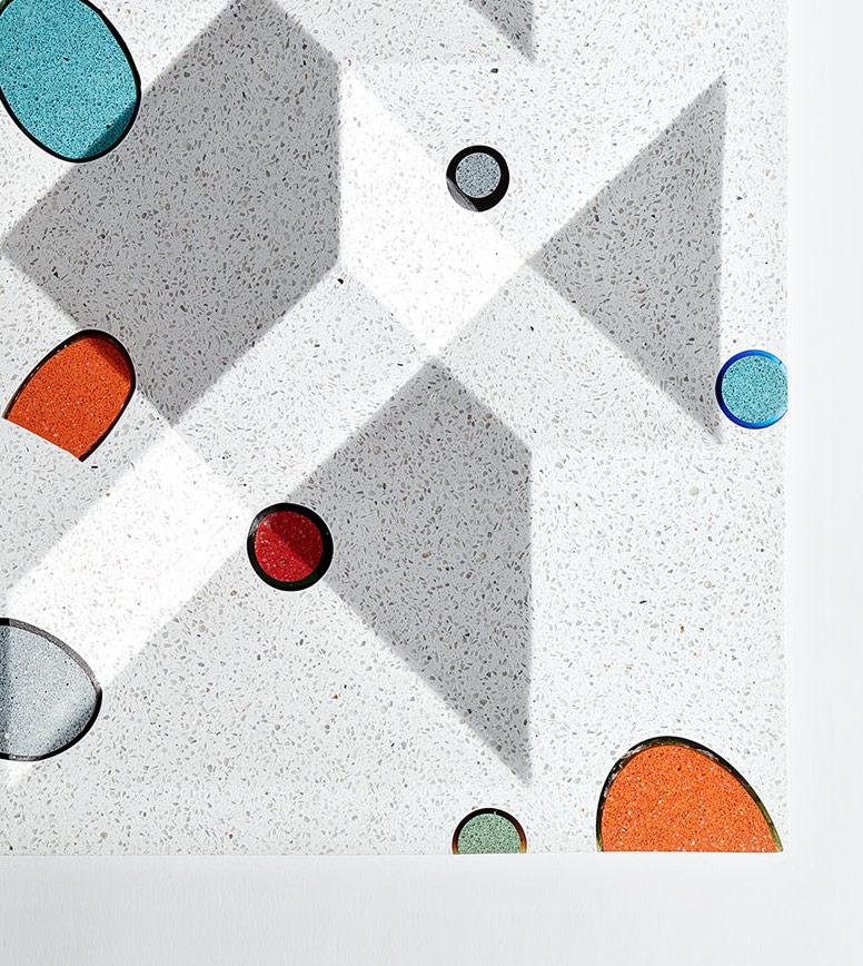 Nara Square Bowl 2.2 in Spotted Multicolor Concrete In New Condition For Sale In Milan, IT