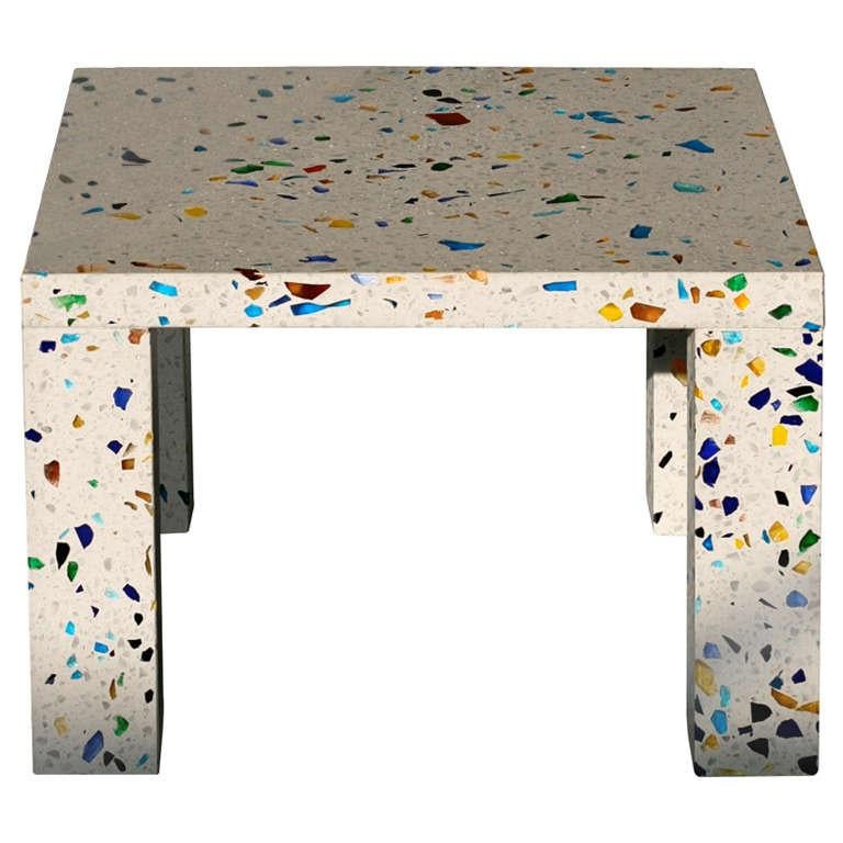 Post-Modern Shiro Kuramata NARA Square Terrazzo Table for Memphis Milano For Sale