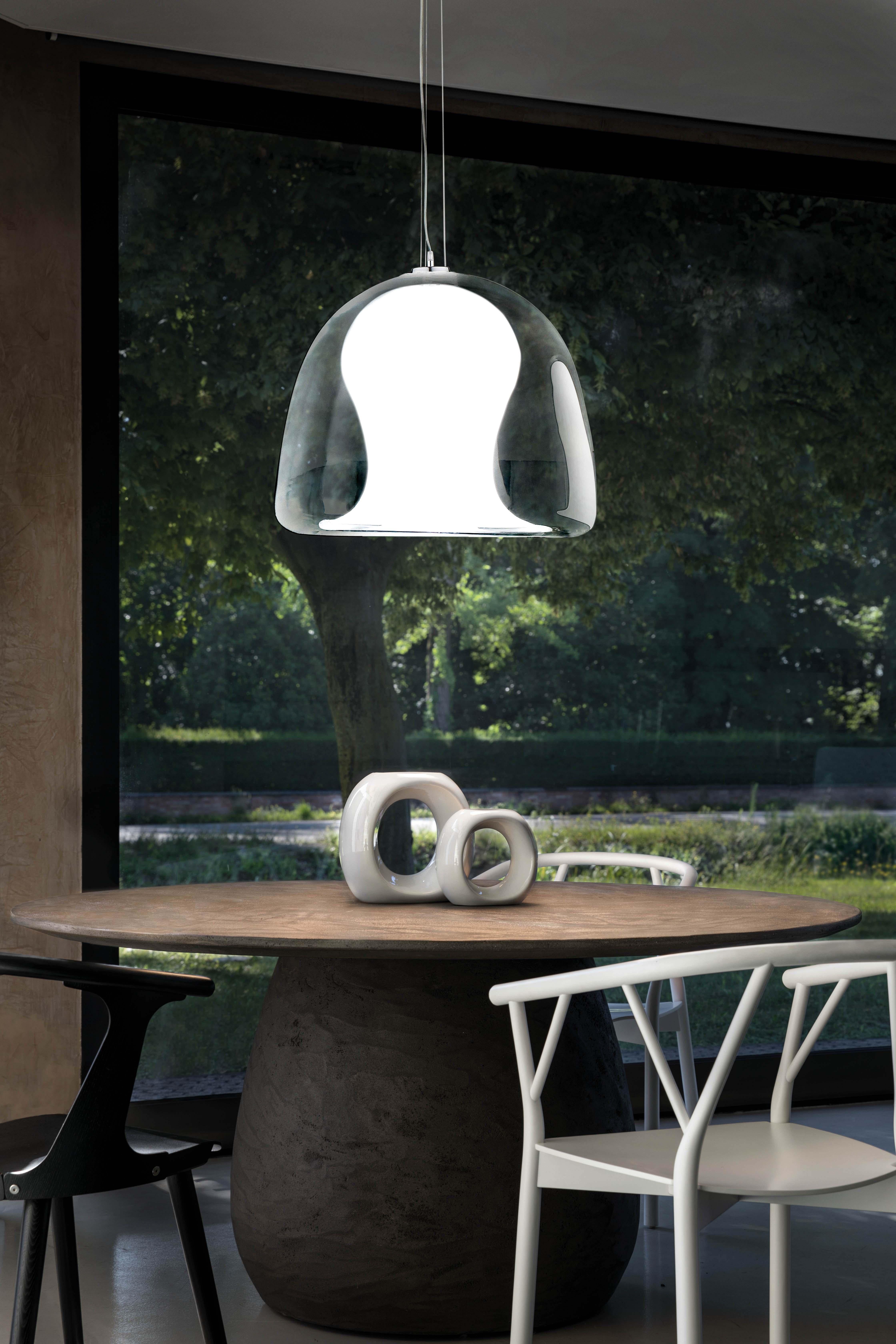 Modern Naranza SP G Suspension Light in Silk Glass by Vistosi For Sale
