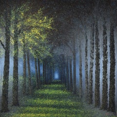Forest walk to calm the soul - Pointillism tLandscape des Thailander Künstlers