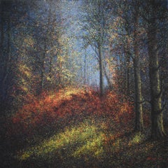 Vitality growing in the forest - Pointillism tLandscape by the Thailand artist