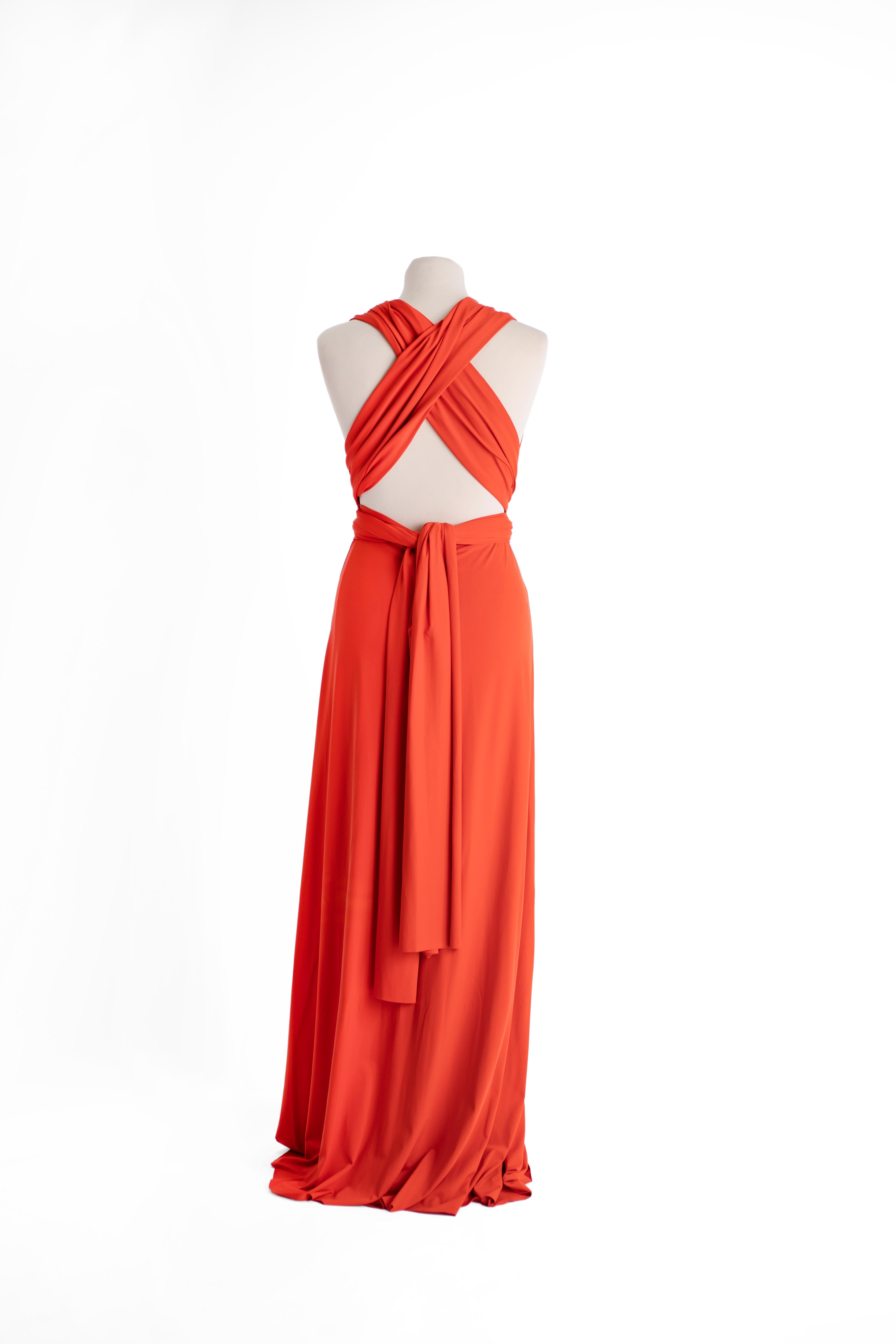 Women's Narcisa Lang  coral orange long summer dress
