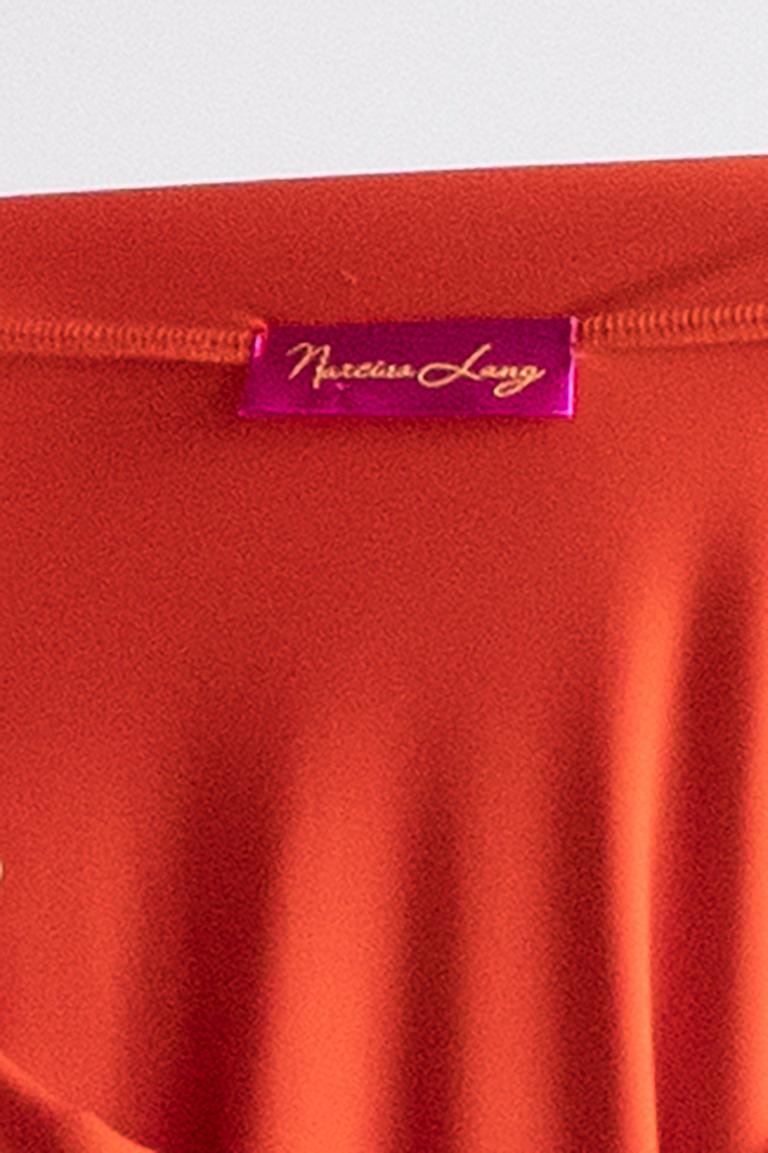 Narcisa Lang  coral orange long summer dress 1