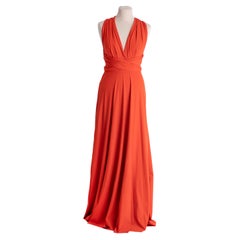 Narcisa Lang  coral orange long summer dress