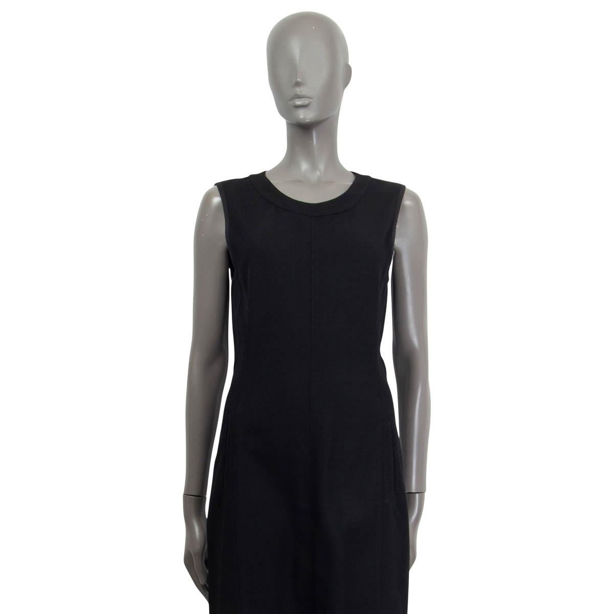 Black NARCISCO RODRIGUEZ black wool Sleeveless Sheath Dress 42 M For Sale
