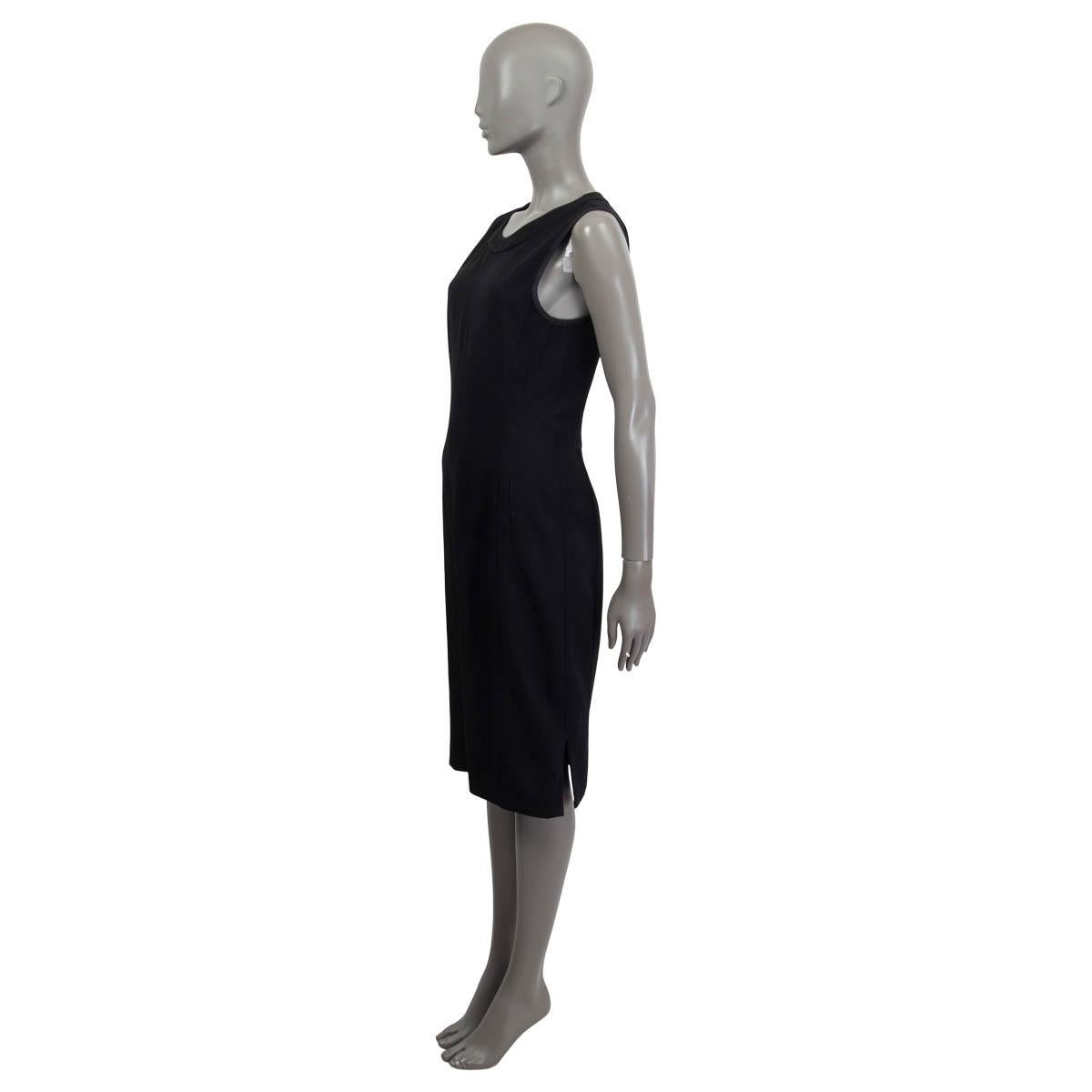 NARCISCO RODRIGUEZ black wool Sleeveless Sheath Dress 42 M In Excellent Condition For Sale In Zürich, CH