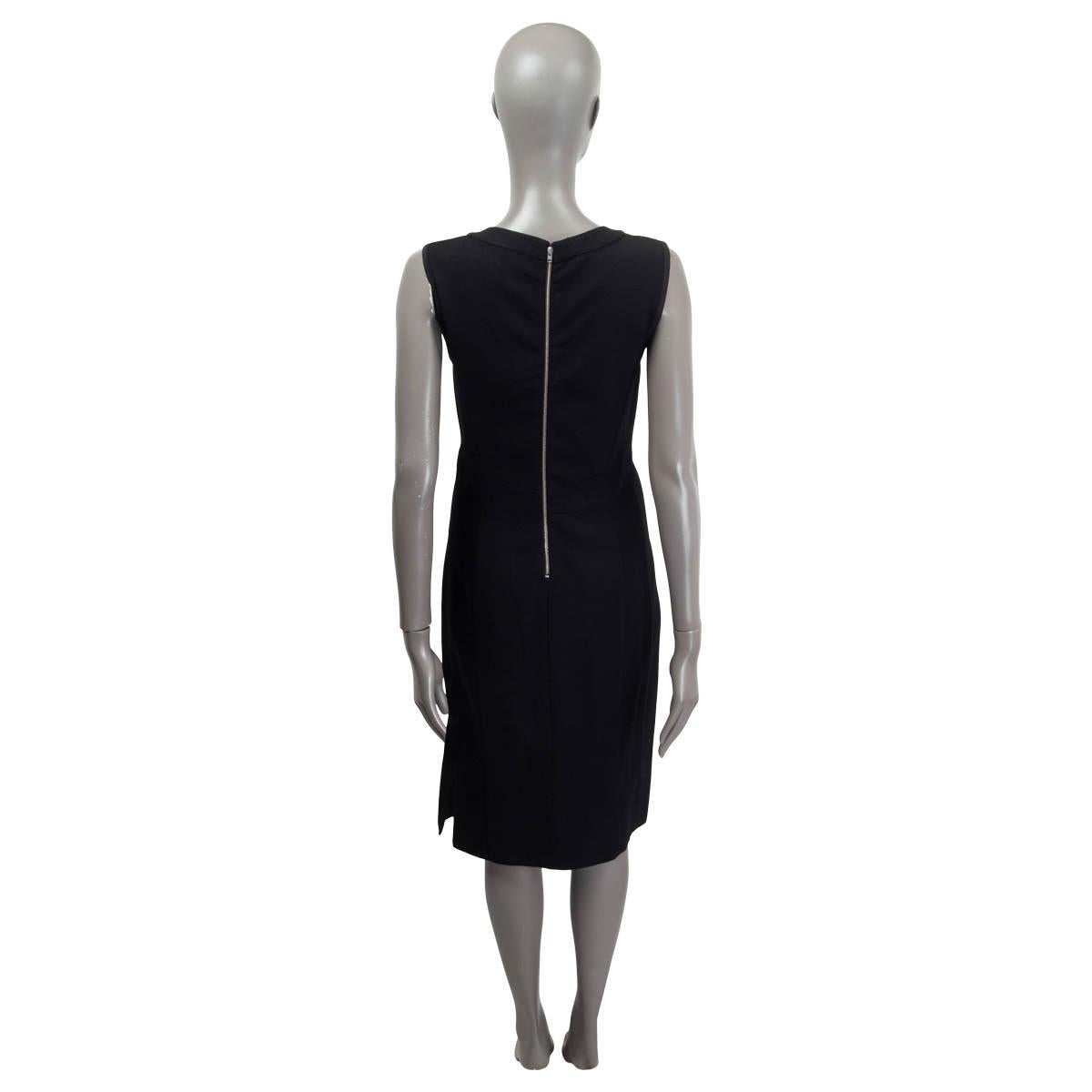 Women's NARCISCO RODRIGUEZ black wool Sleeveless Sheath Dress 42 M For Sale