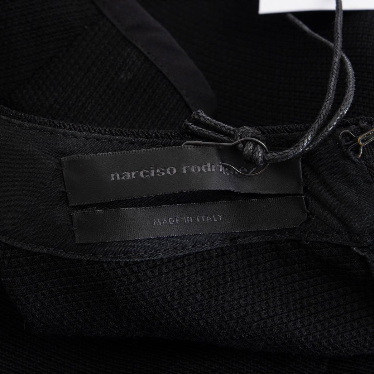 NARCISCO RODRIGUEZ black wool Sleeveless Sheath Dress 42 M For Sale 1