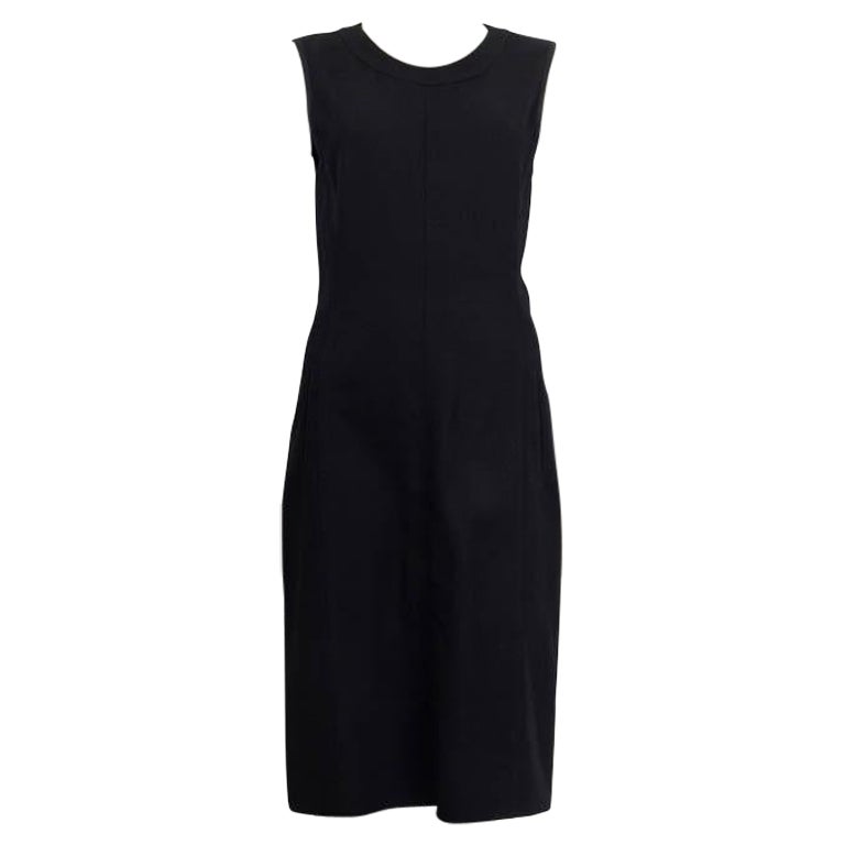NARCISCO RODRIGUEZ - Robe fourreau sans manches en laine noire, 42 M