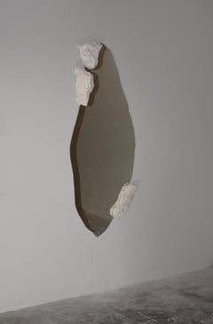 Narciso Dos Wall Mirror in Grey Quarry Stone & Glass Mirror by Andres Monnier