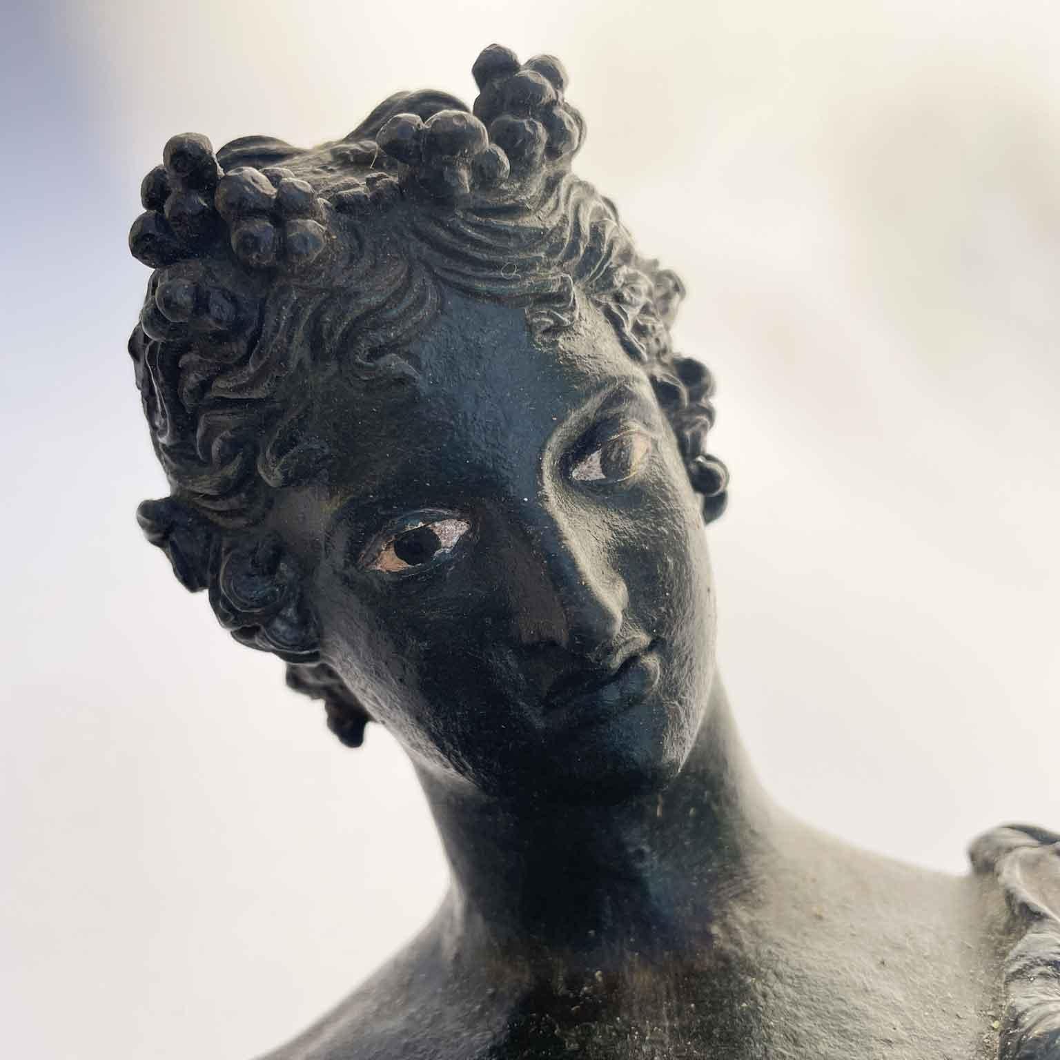 Narcissus in Bronze Italian Grand Tour Sculpture According to the Model of Pompeii For Sale 12