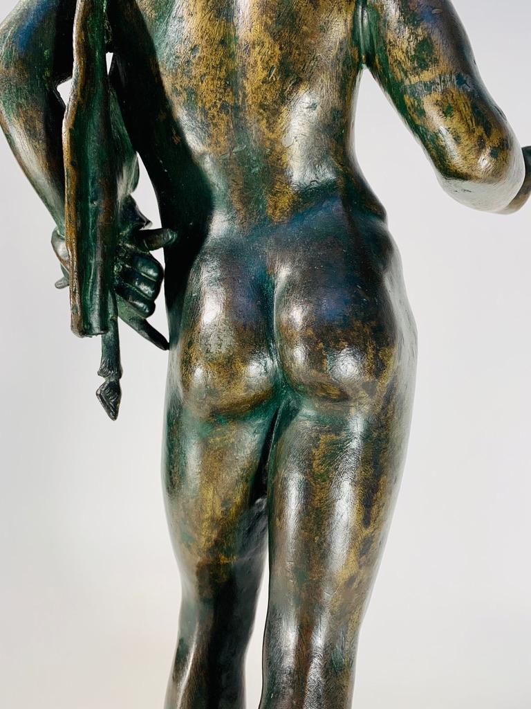 Italian Narciso italian pompeian reproduction bronze circa 1900. For Sale