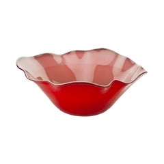 Narciso Large Glass Bowl in Red and Grey by Venini
