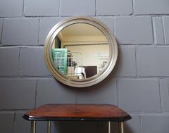 Narciso Mirror by Sergio Mazza, Round Metal Mirror, Italian Wall Mirror