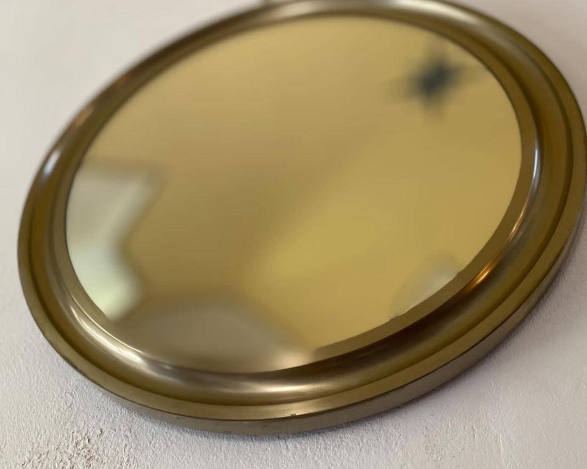 Mid-Century moderno 'Narciso' nickel-brass wall mirror by Sergio Mazza for Artemide from the 1960s in vendita