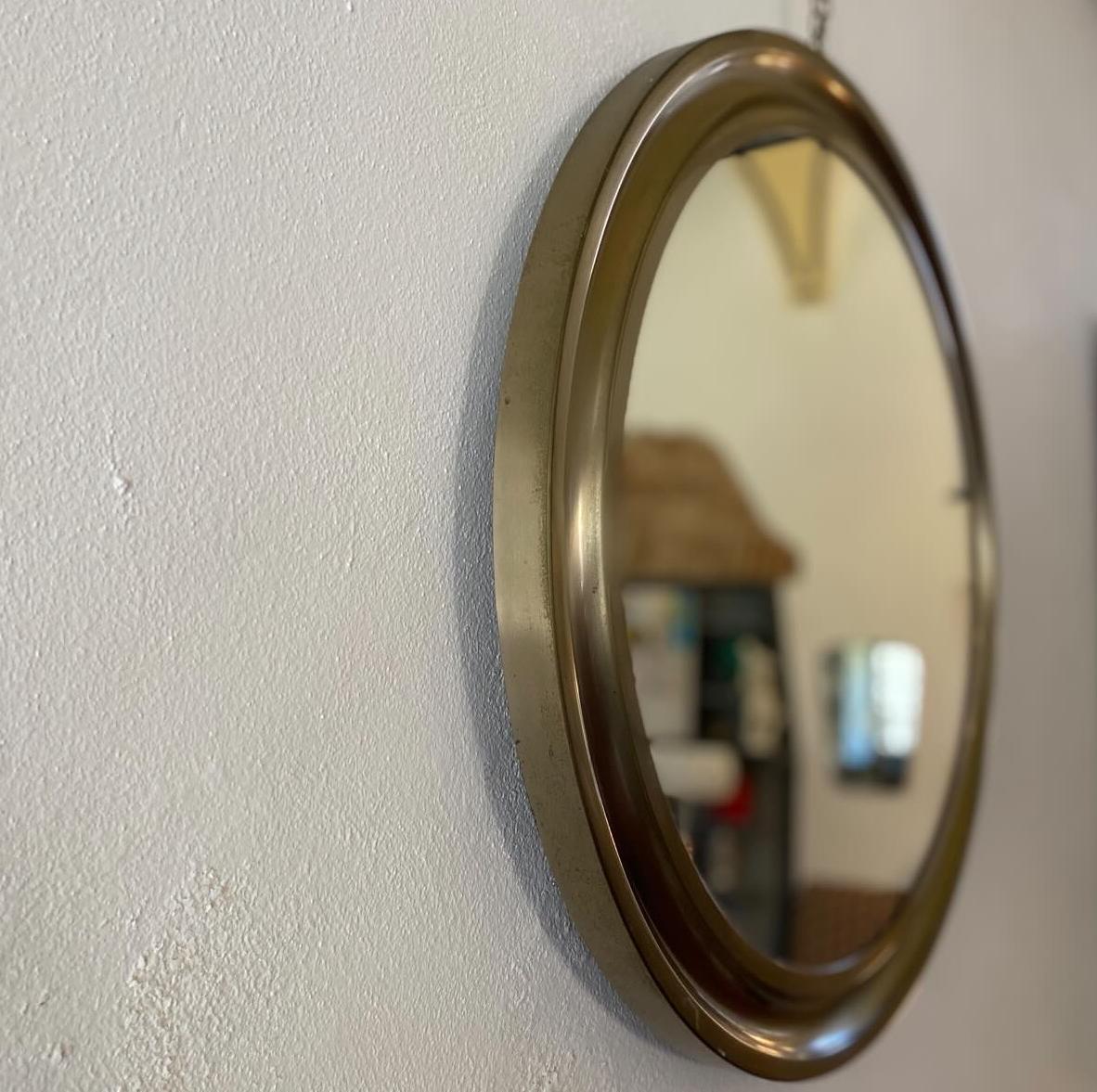 Mid-20th Century 'Narciso' nickel-brass wall mirror by Sergio Mazza for Artemide from the 1960s in vendita
