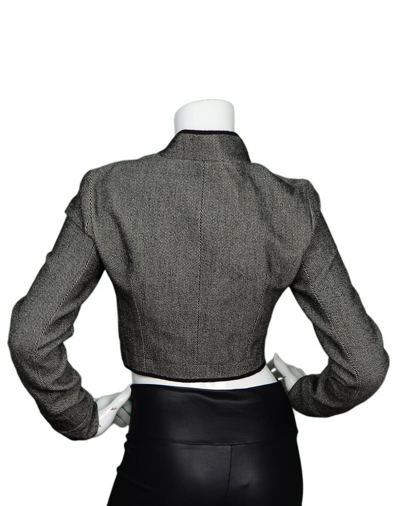 Narciso Rodrigez Black/White Wool Blend Cropped Jacket Sz 6 For Sale at ...
