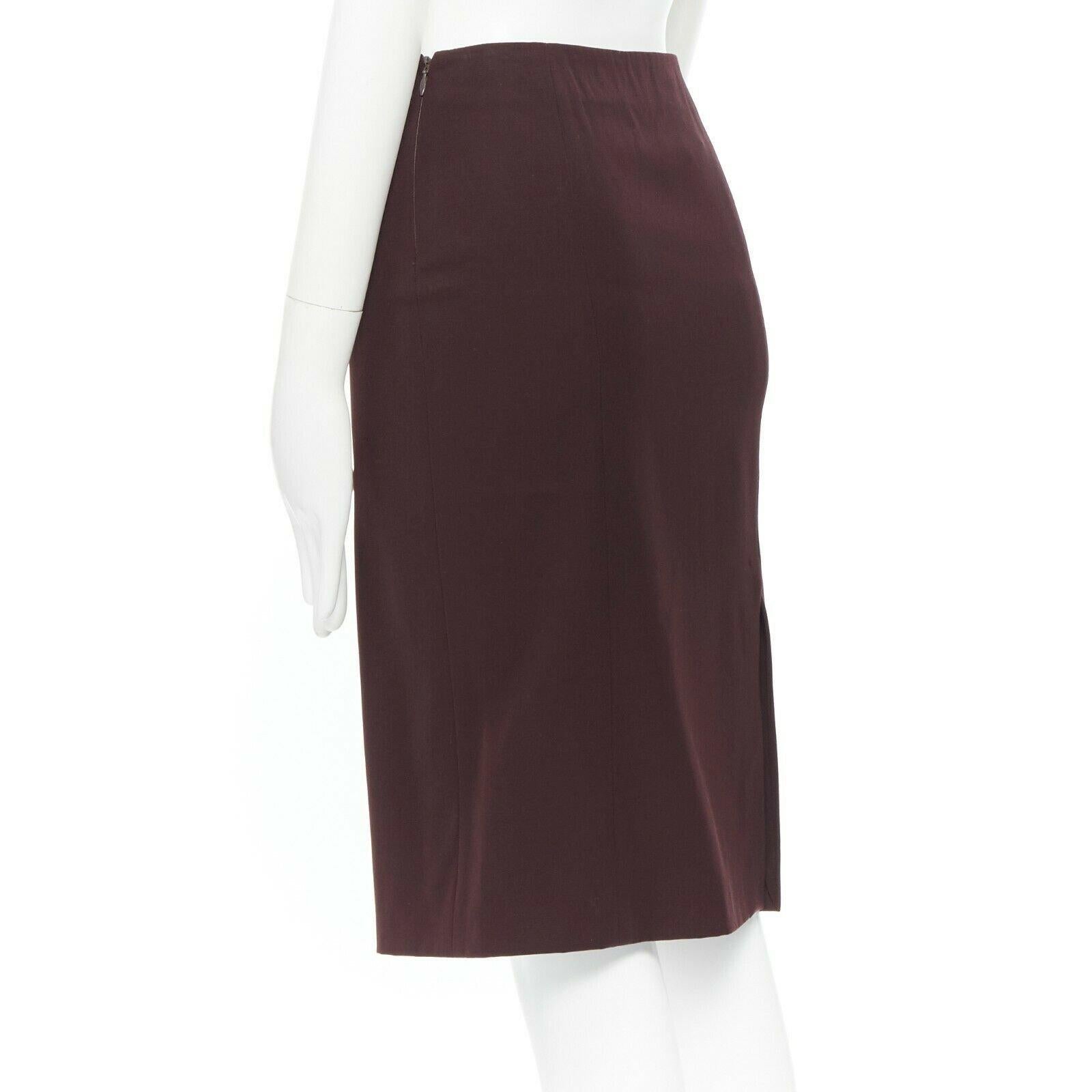 NARCISO RODRIGUEZ 100% virgin wool high waist knee length pencil skirt IT38 In Good Condition In Hong Kong, NT