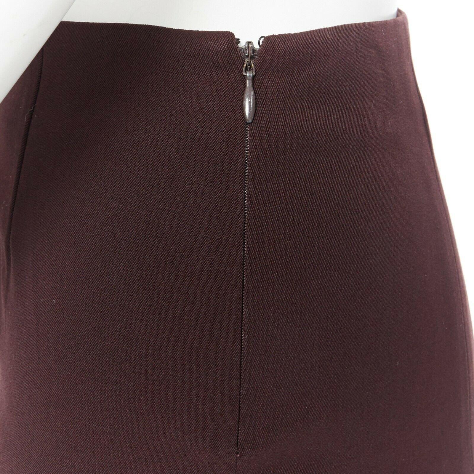 Women's NARCISO RODRIGUEZ 100% virgin wool high waist knee length pencil skirt IT38