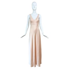 NARCISO RODRIGUEZ 2018 Seide Soft Pink/Pfirsich Kleid Maxikleid
