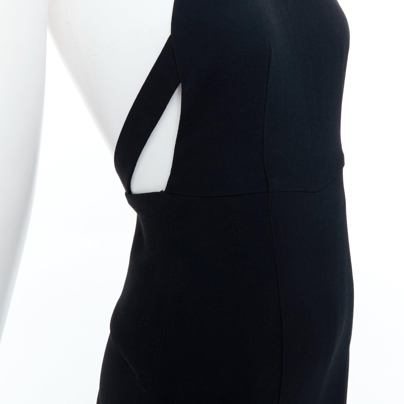 NARCISO RODRIGUEZ black side cut out halter neck wide jumpsuit IT38 XS For Sale 1