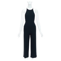 NARCISO RODRIGUEZ mono ancho con escote halter y corte lateral negro IT38 XS