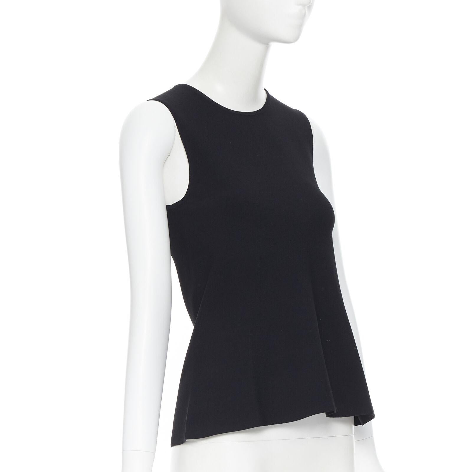 NARCISO RODRIGUEZ black viscose knit stretchy sleeveless top IT38 In Excellent Condition In Hong Kong, NT