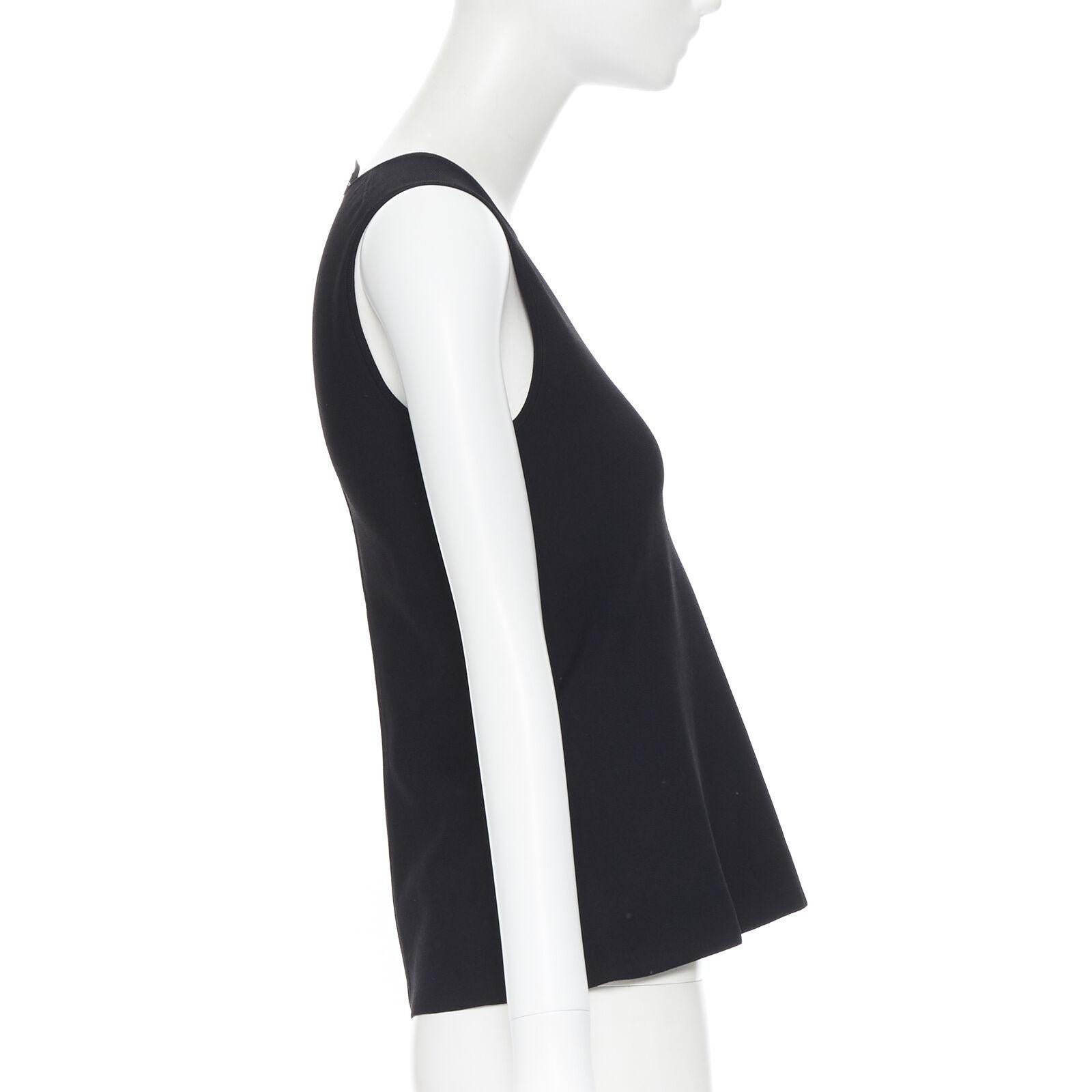 Women's NARCISO RODRIGUEZ black viscose knit stretchy sleeveless top IT38