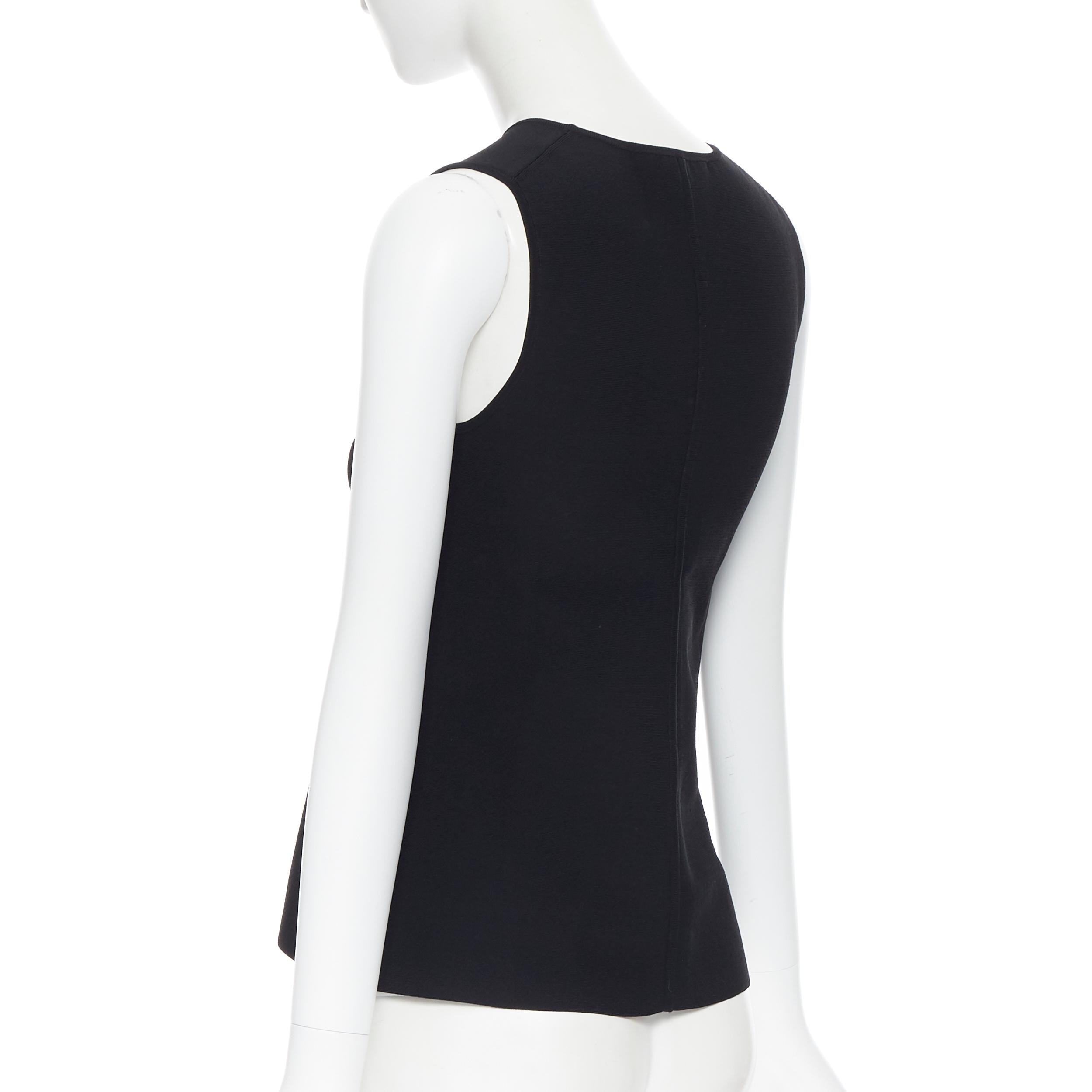 NARCISO RODRIGUEZ black viscose knit stretchy sleeveless top IT38 In Excellent Condition In Hong Kong, NT