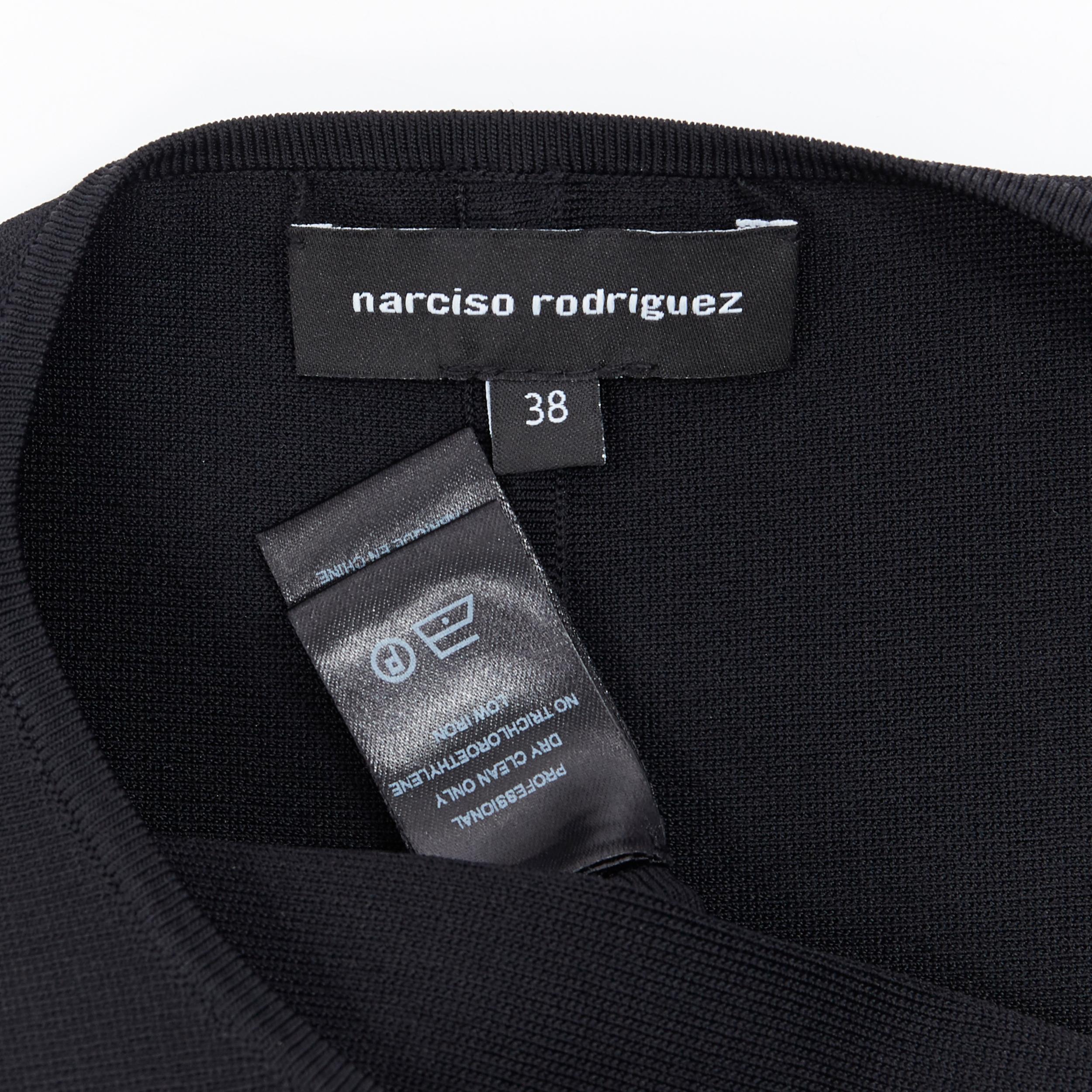 NARCISO RODRIGUEZ black viscose knit stretchy sleeveless top IT38 1