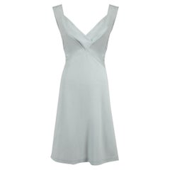 Narciso Rodriguez Blue V-Neck Sleeveless Dress Size S