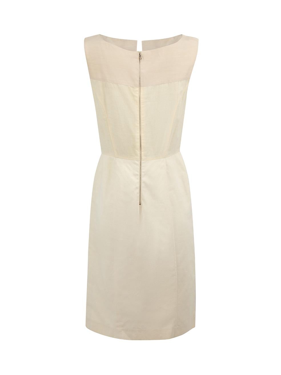 Narciso Rodriguez Ecru Panelled Sleeveless Dress Size M In Excellent Condition For Sale In London, GB