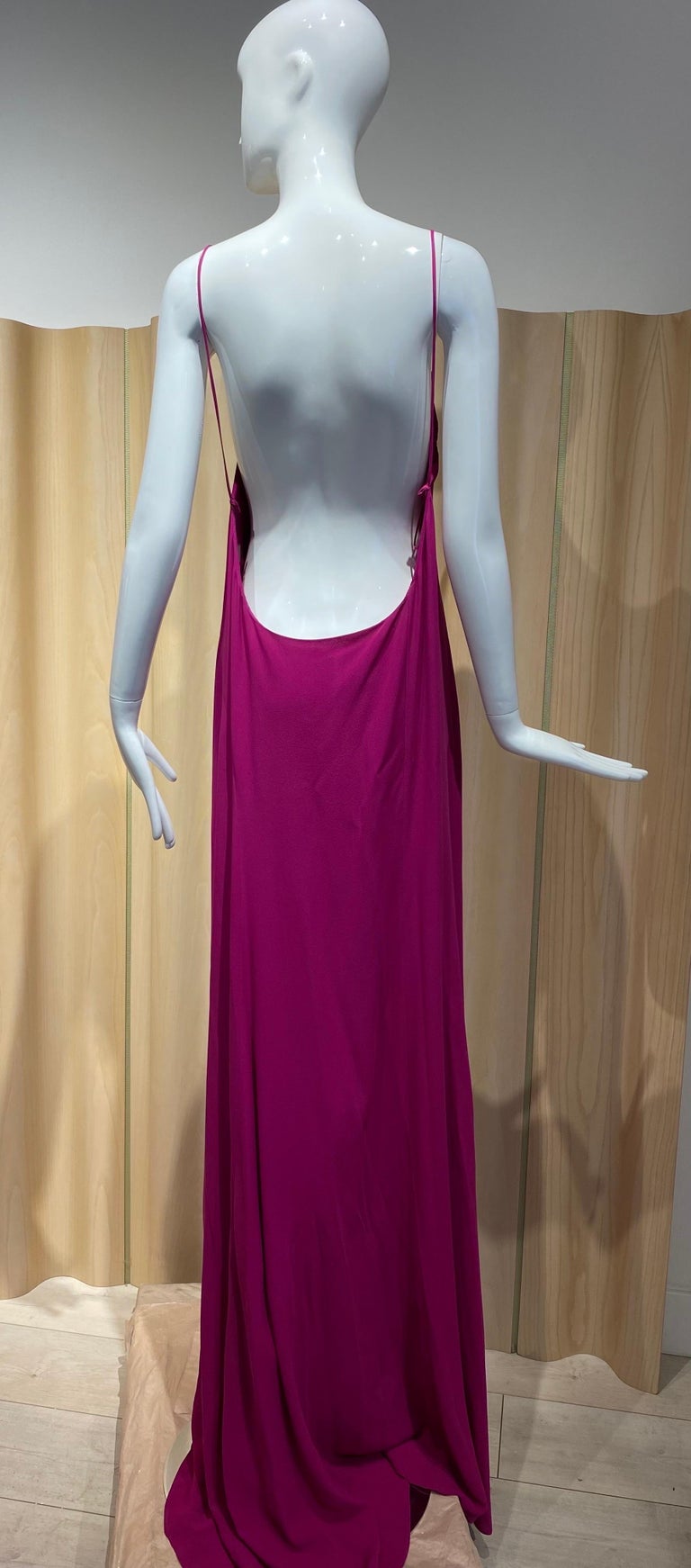 Narciso Rodriguez Magenta Runway Gown  In New Condition For Sale In Beverly Hills, CA