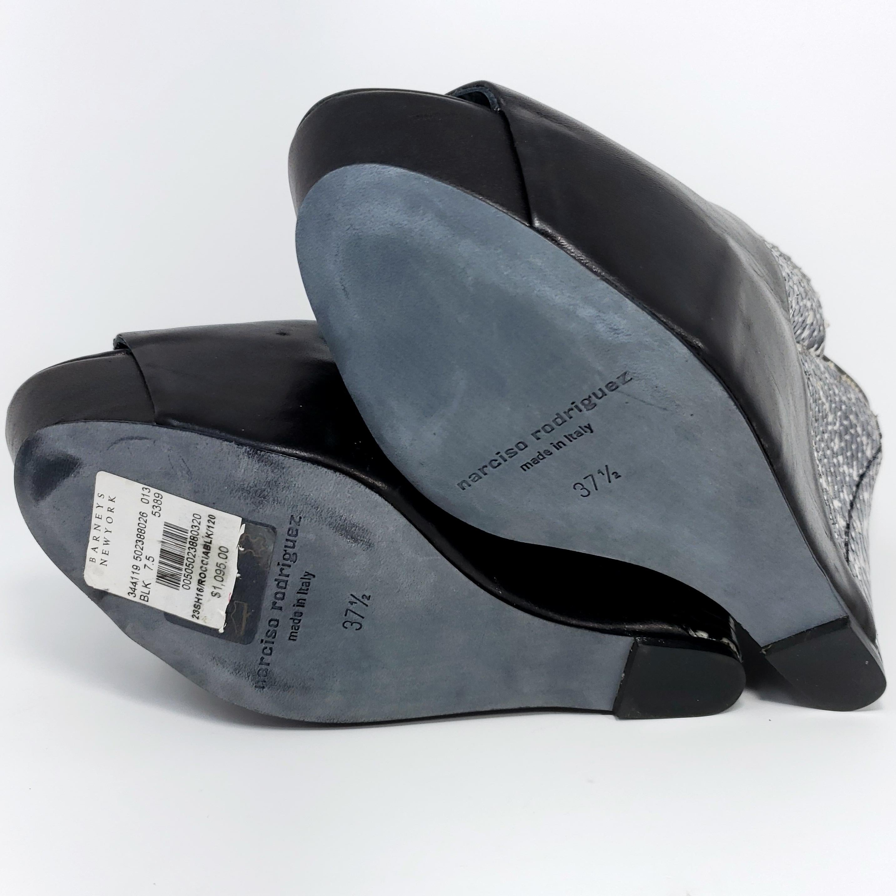 Narciso Rodriguez Python Skin Platform Wedge Sandals, Women's Size US 7.5 For Sale 3