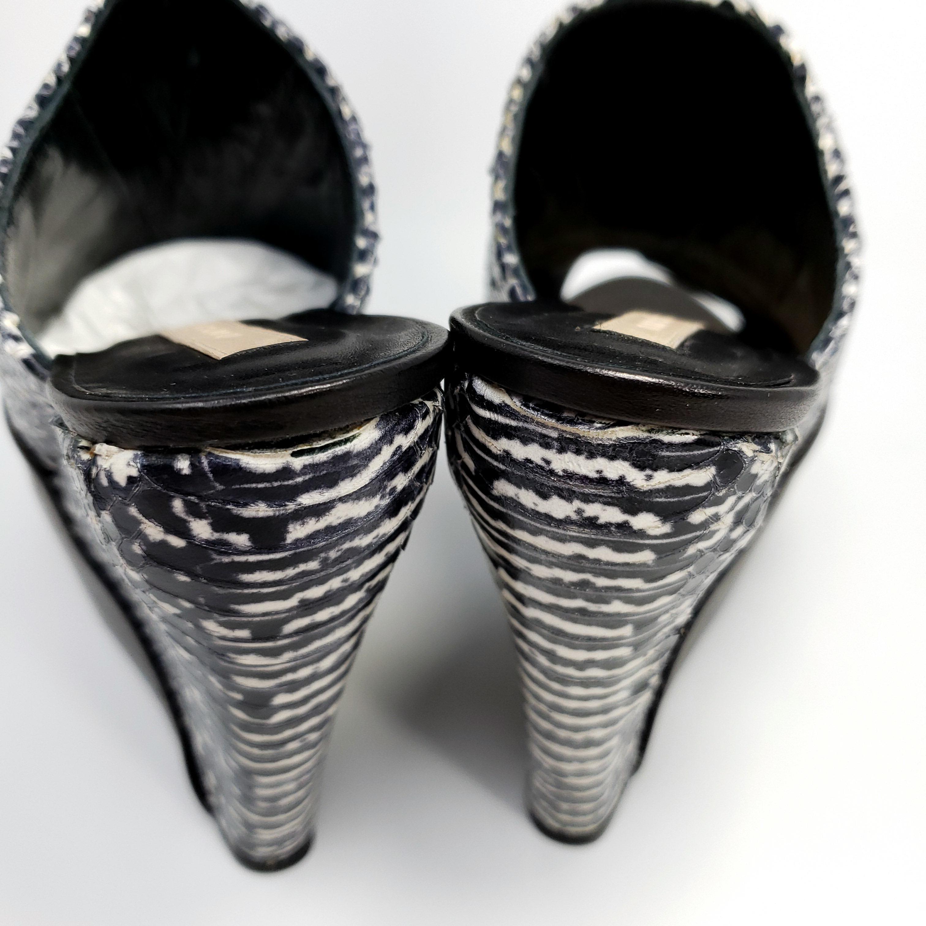 Narciso Rodriguez Python Skin Platform Wedge Sandals, Women's Size US 7.5 For Sale 1