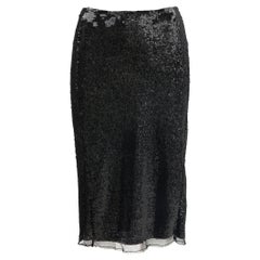 NARCISO RODRIGUEZ Gonna midi di paillettes nere per la passerella A/I 2000