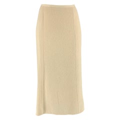 NARCISO RODRIGUEZ Größe 6 Cremefarbener langer A-Linien-Rock aus Viskosewolle in A-Linie