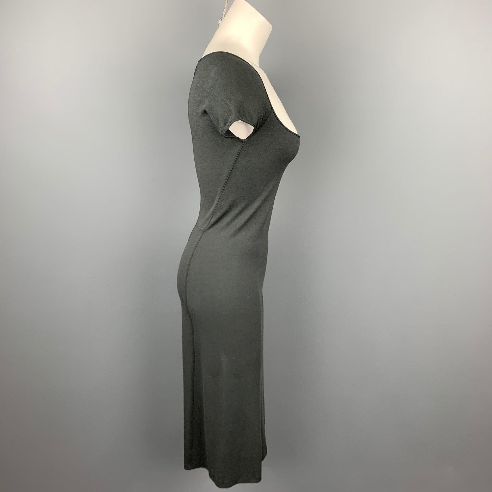 NARCISO RODRIGUEZ Size 8 Grey Jersey Rayon Blend A-Line Dress In Good Condition In San Francisco, CA