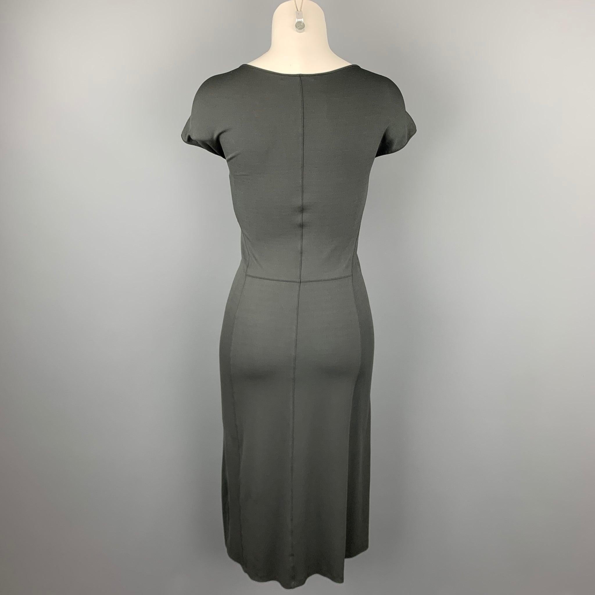 Women's NARCISO RODRIGUEZ Size 8 Grey Jersey Rayon Blend A-Line Dress
