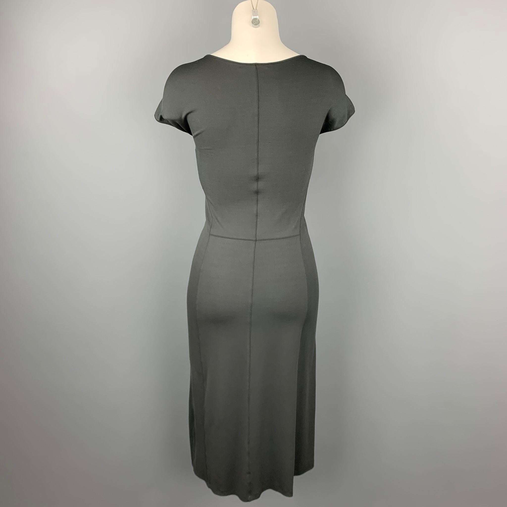 Nero NARCISO RODRIGUEZ Taglia 8 - Vestito in Jersey Grigio misto Rayon con linea ad A