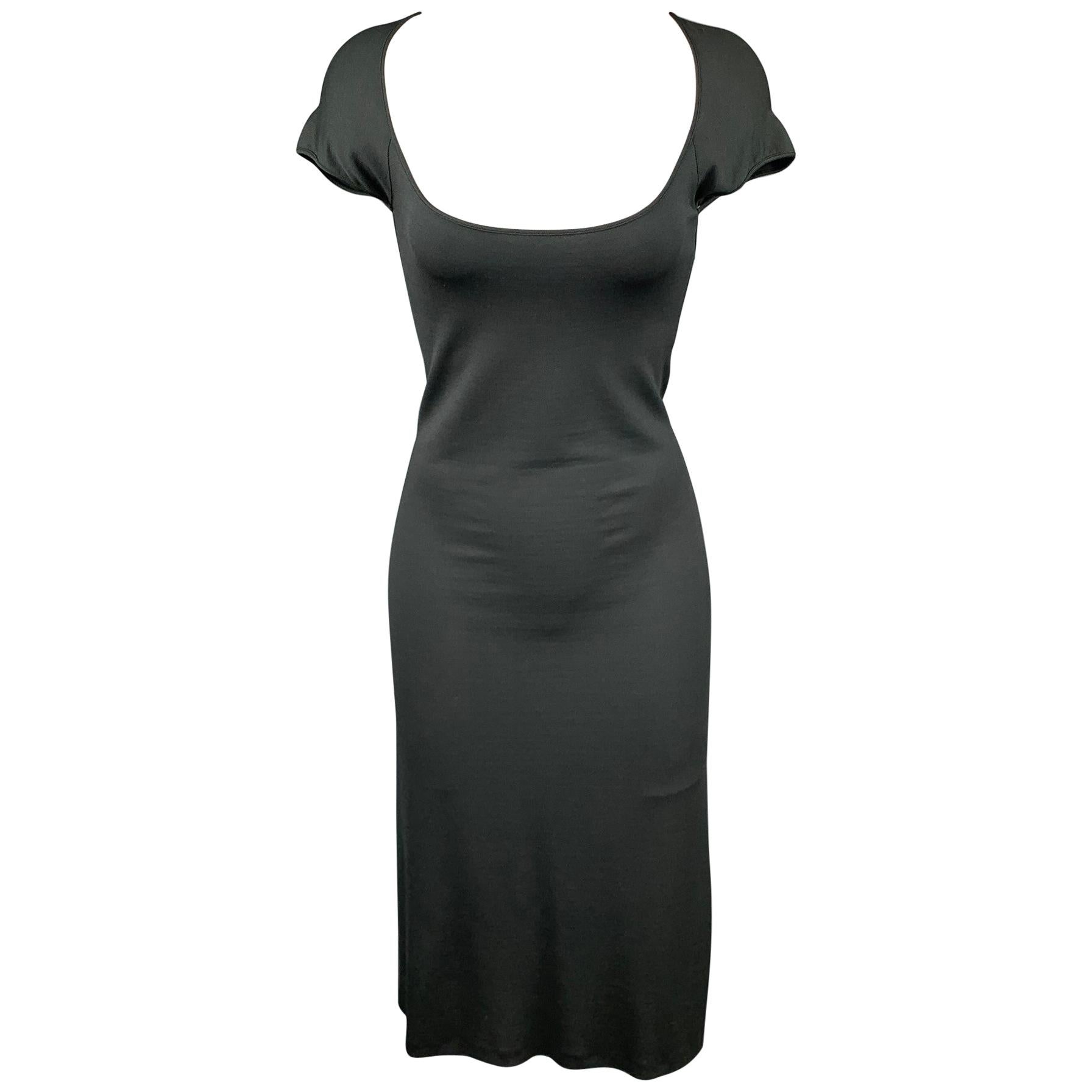 NARCISO RODRIGUEZ Size 8 Grey Jersey Rayon Blend A-Line Dress For Sale ...