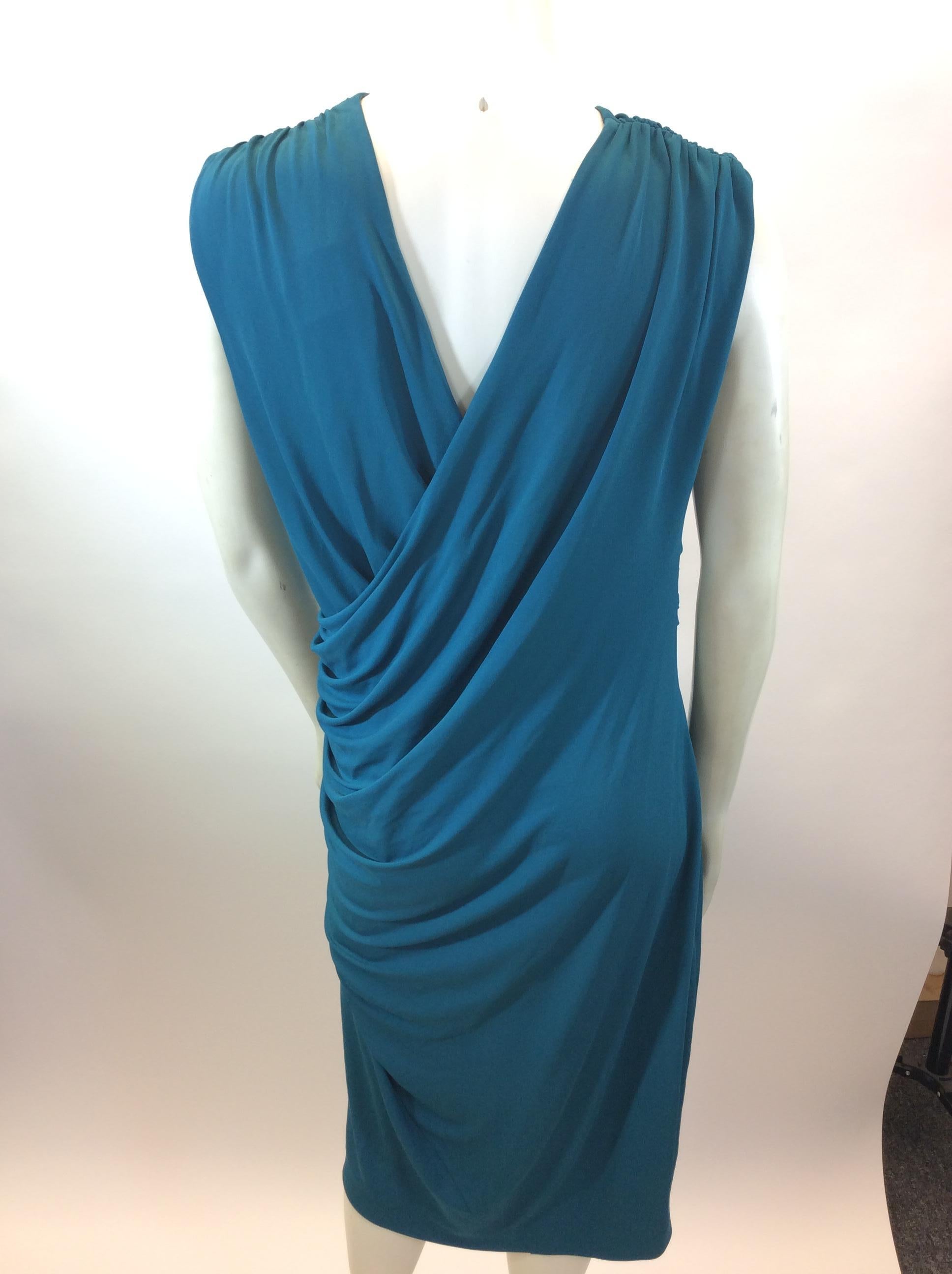 Blue Narciso Rodriguez Teal Dress For Sale