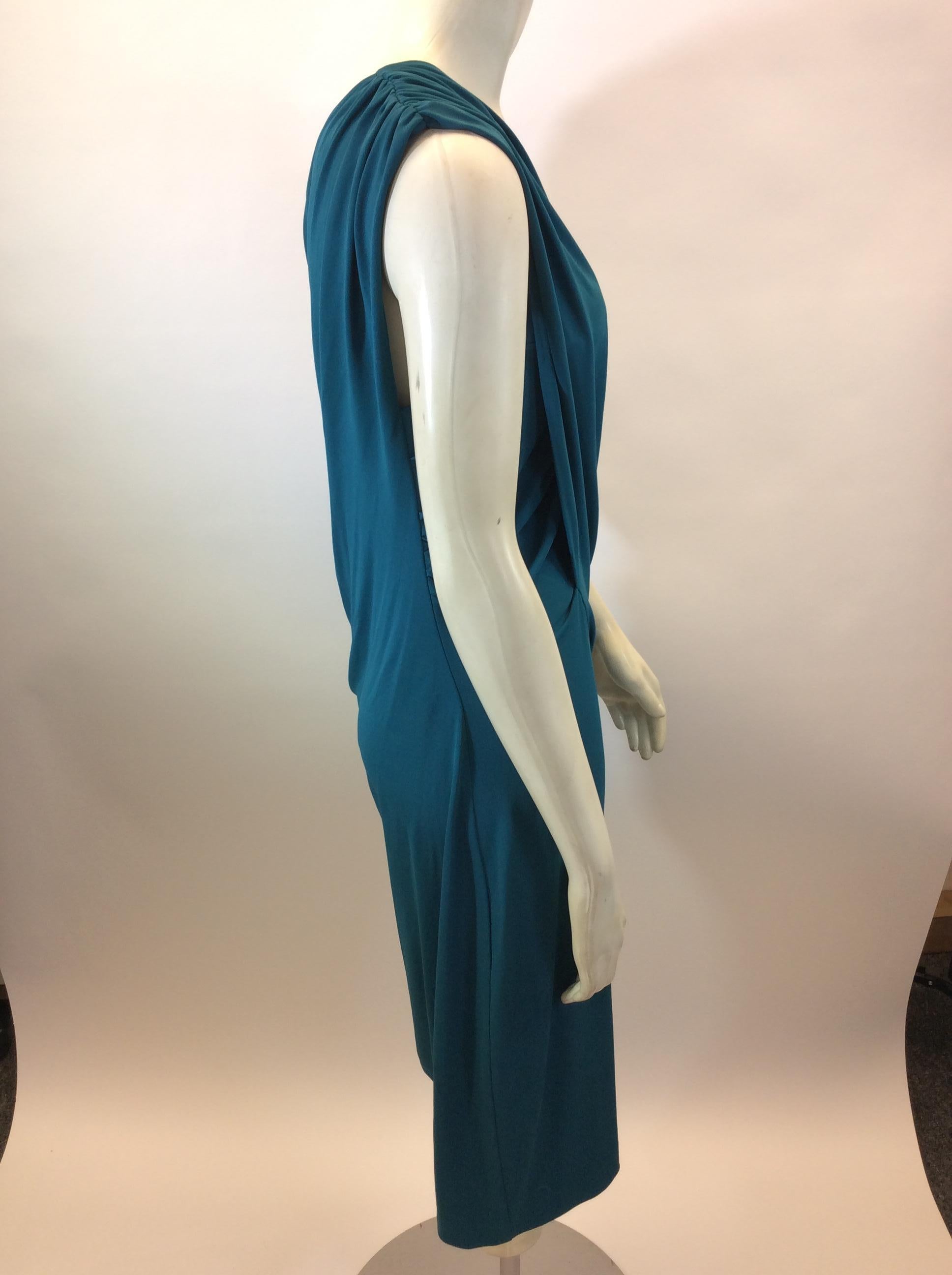 Narciso Rodriguez Teal Dress In Good Condition For Sale In Narberth, PA