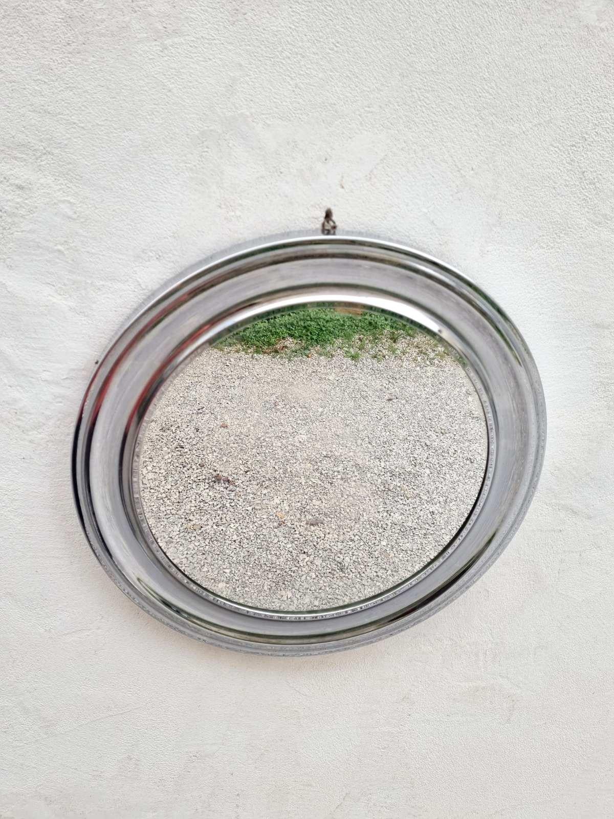Aluminum Narciso Round Wall Mirror, Design by Sergio Mazza for Artemide, Italy 70s For Sale